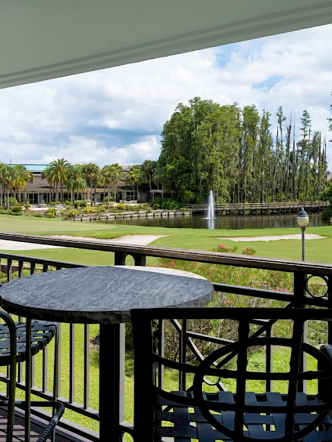 Balcony view with table and chairs