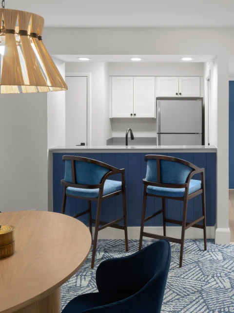 Room view of dining room and kitchen