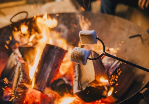 Roasting marshmallows over a bonfire